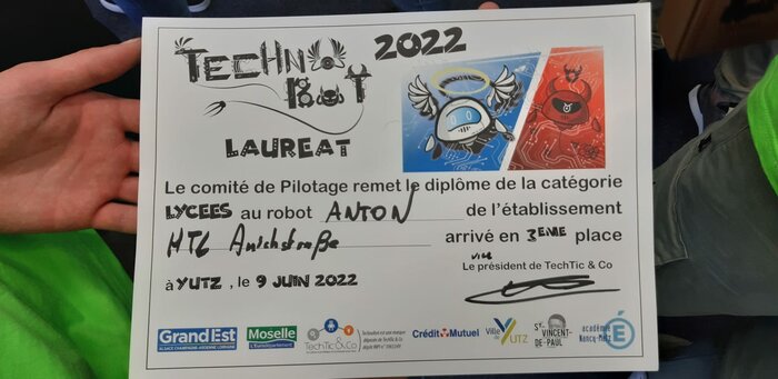 3. Platz in der Kategorie Sumo-Roboter beim Technobot-Festival in Frankreich! – HTL Anichstraße